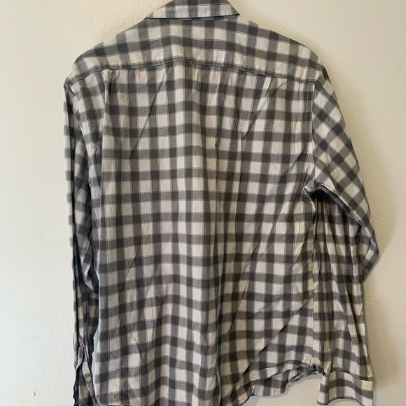 Men’s checkered plaid white and grey - Picture 2 of 3
